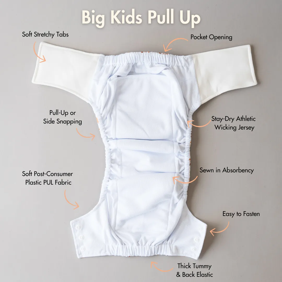 Big Kids Pull Up Reusable Nappy - Peek A Zoo