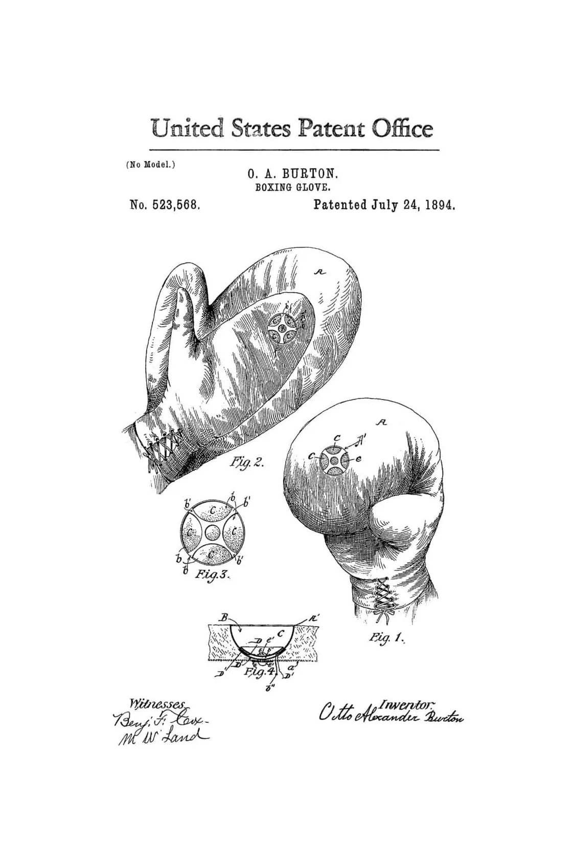 Boxing Glove Patent 1894 - Patent Print, Boxing Art, Glove Patent, Boxing Fan Gift, Boxing Glove Blueprint, Boxers, Sports Art