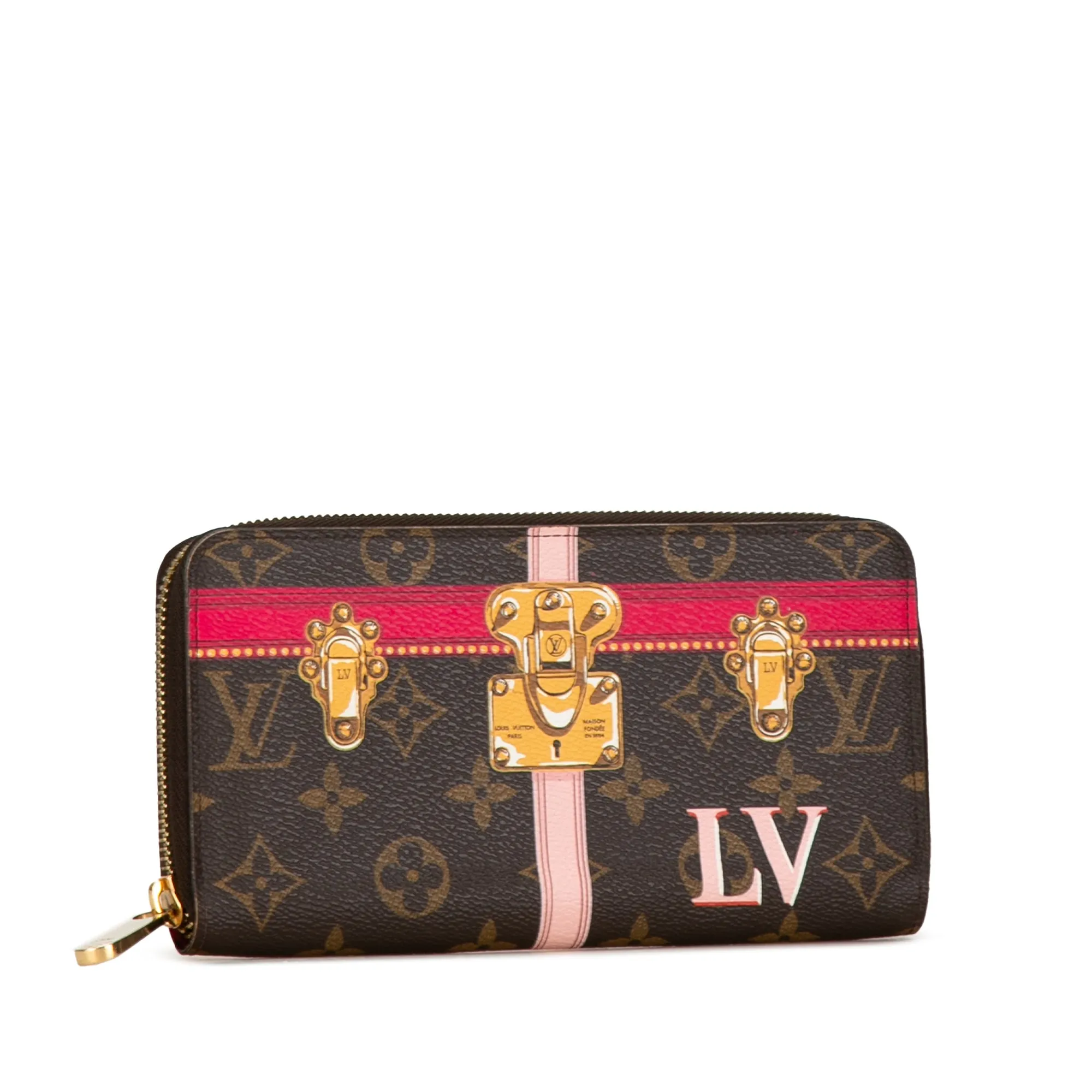 Brown Louis Vuitton Monogram Summer Trunks Zippy Long Wallet