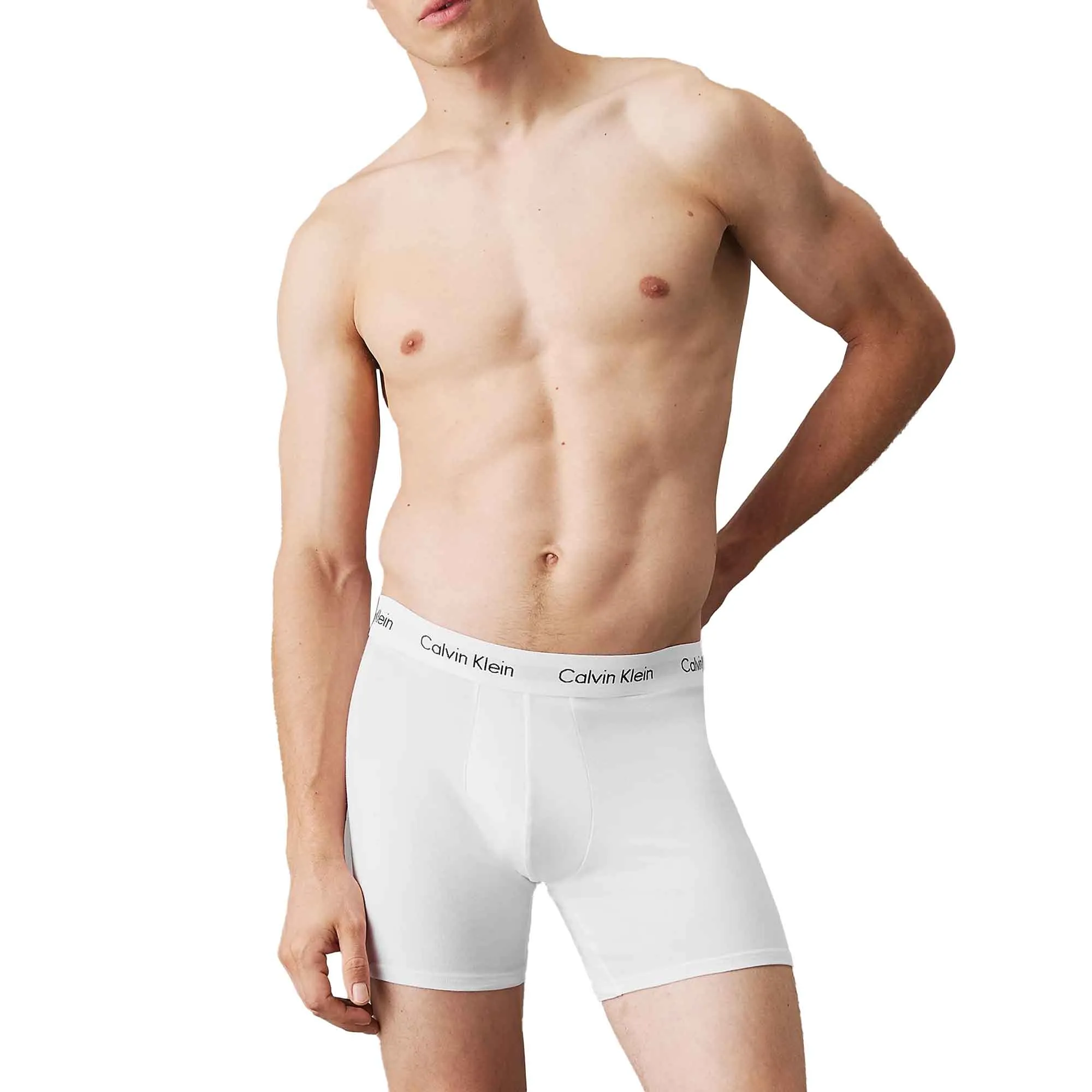 Calvin Klein Cotton Stretch 3 Pack Boxer Briefs Black/White/Grey Heather