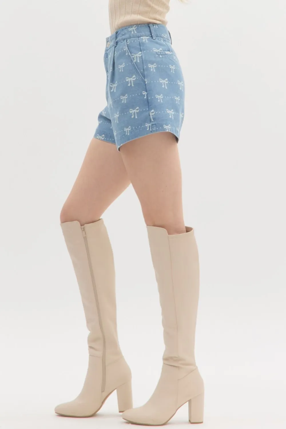 Denim & Bows High Waisted Shorts