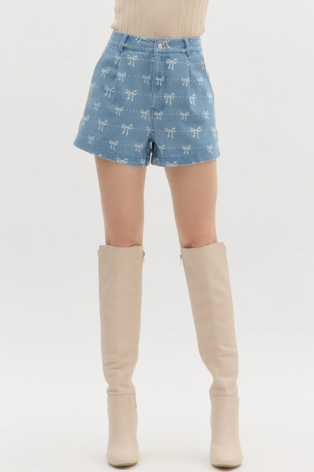 Denim & Bows High Waisted Shorts