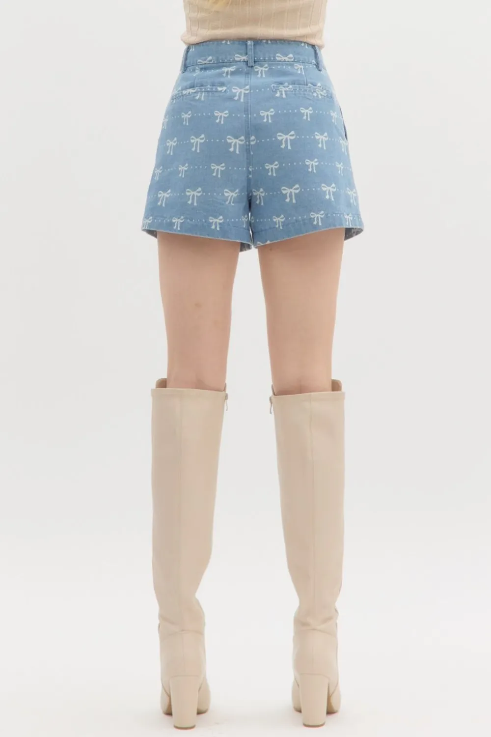 Denim & Bows High Waisted Shorts