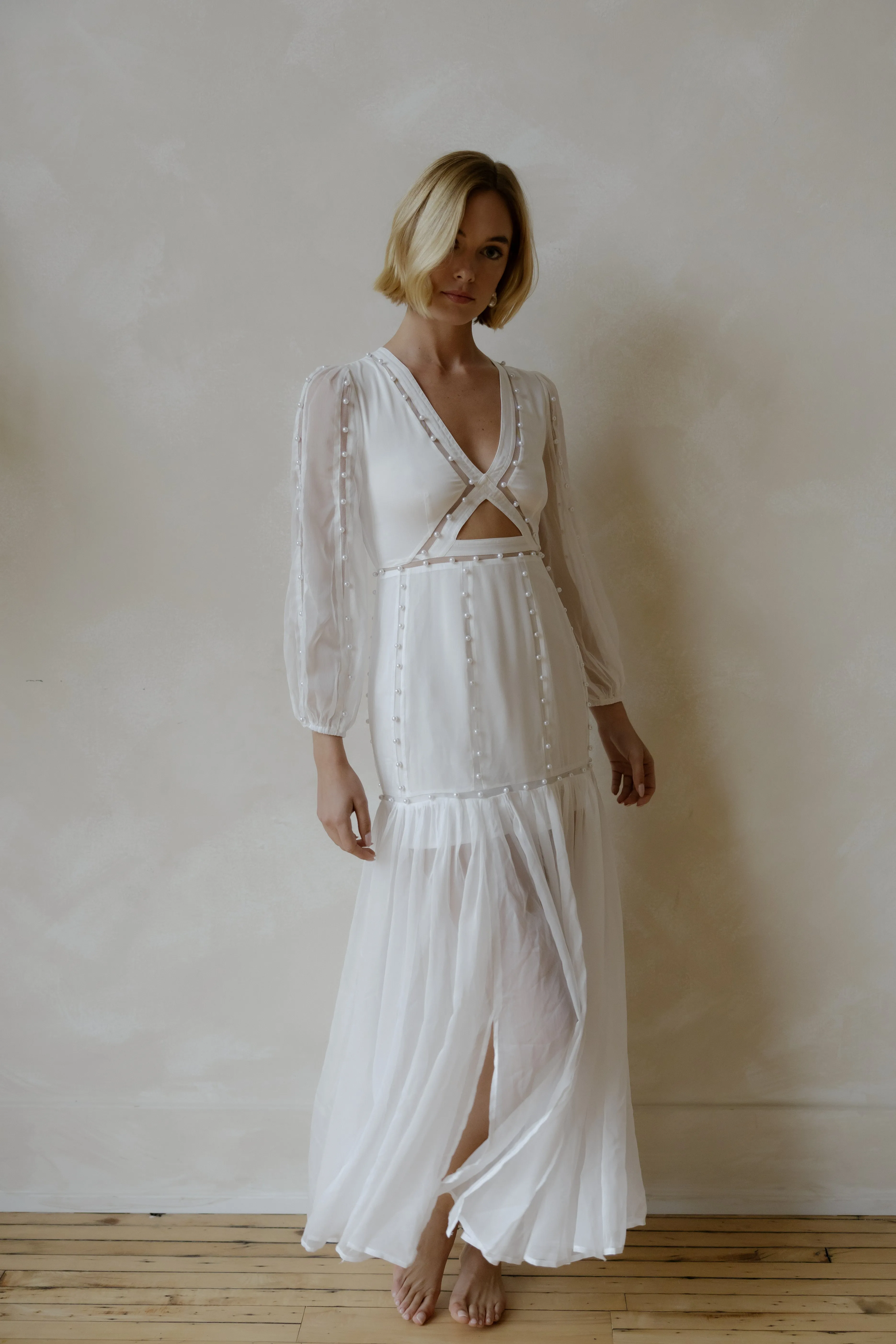 Hilton Cut-Out Dress - Off White