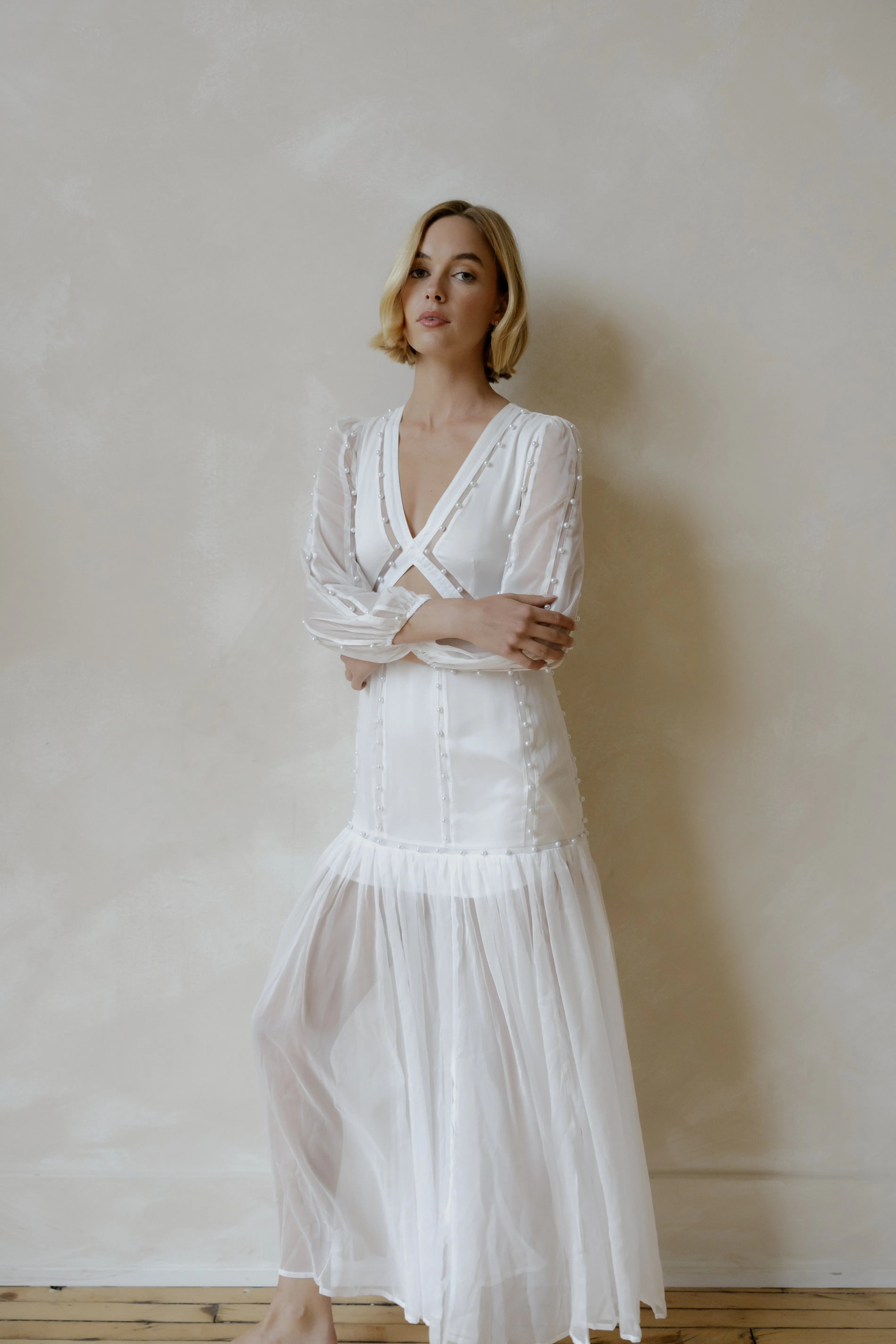 Hilton Cut-Out Dress - Off White