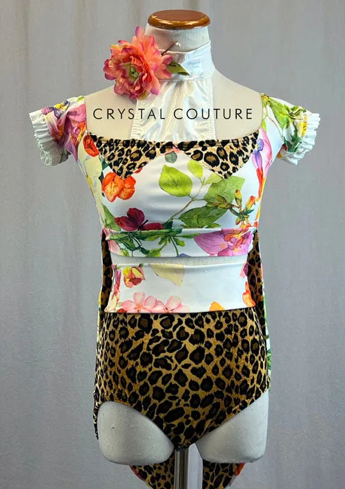 Leopard and Floral Lycra Two Piece