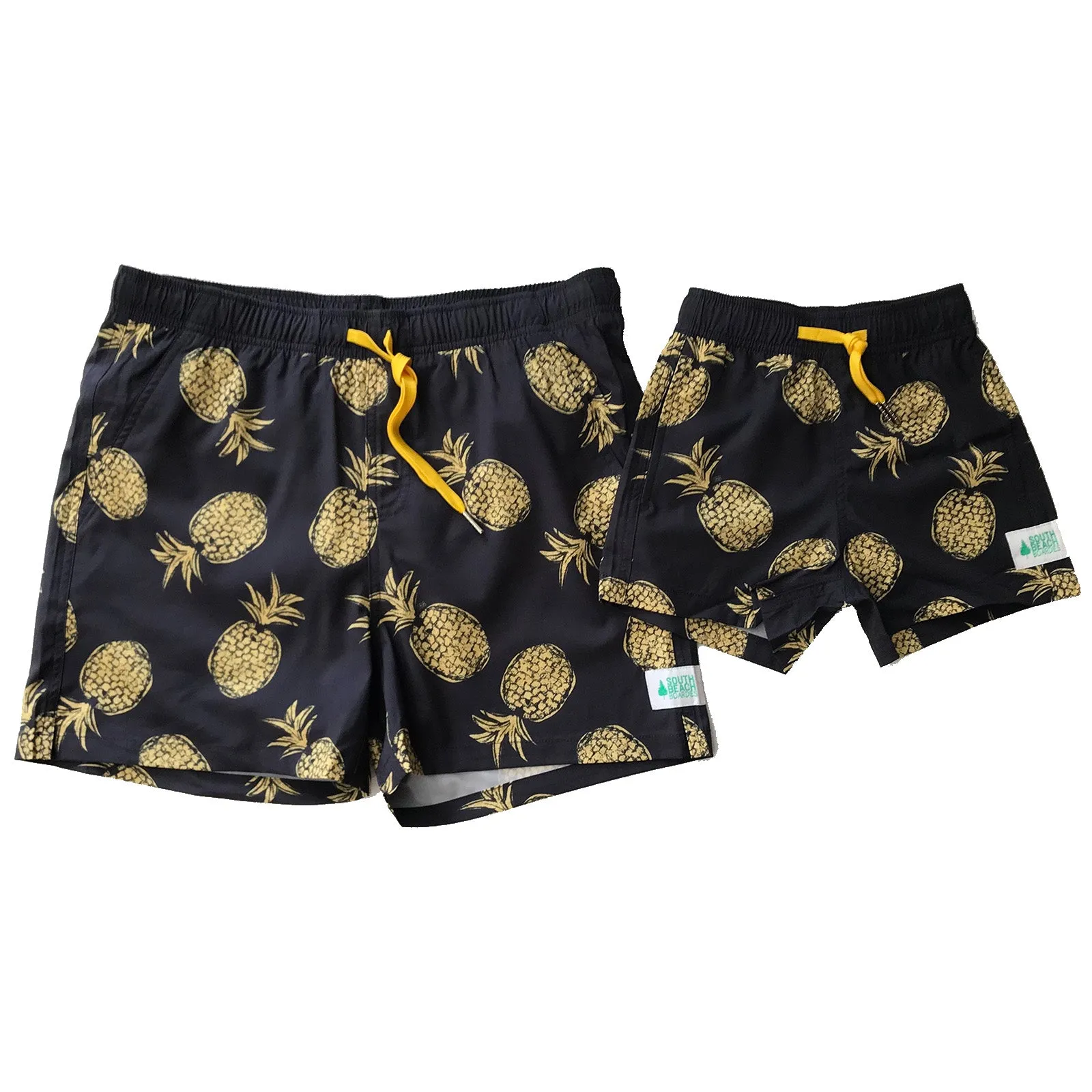 Men's Stretchy Trunks: Gold Pineapples