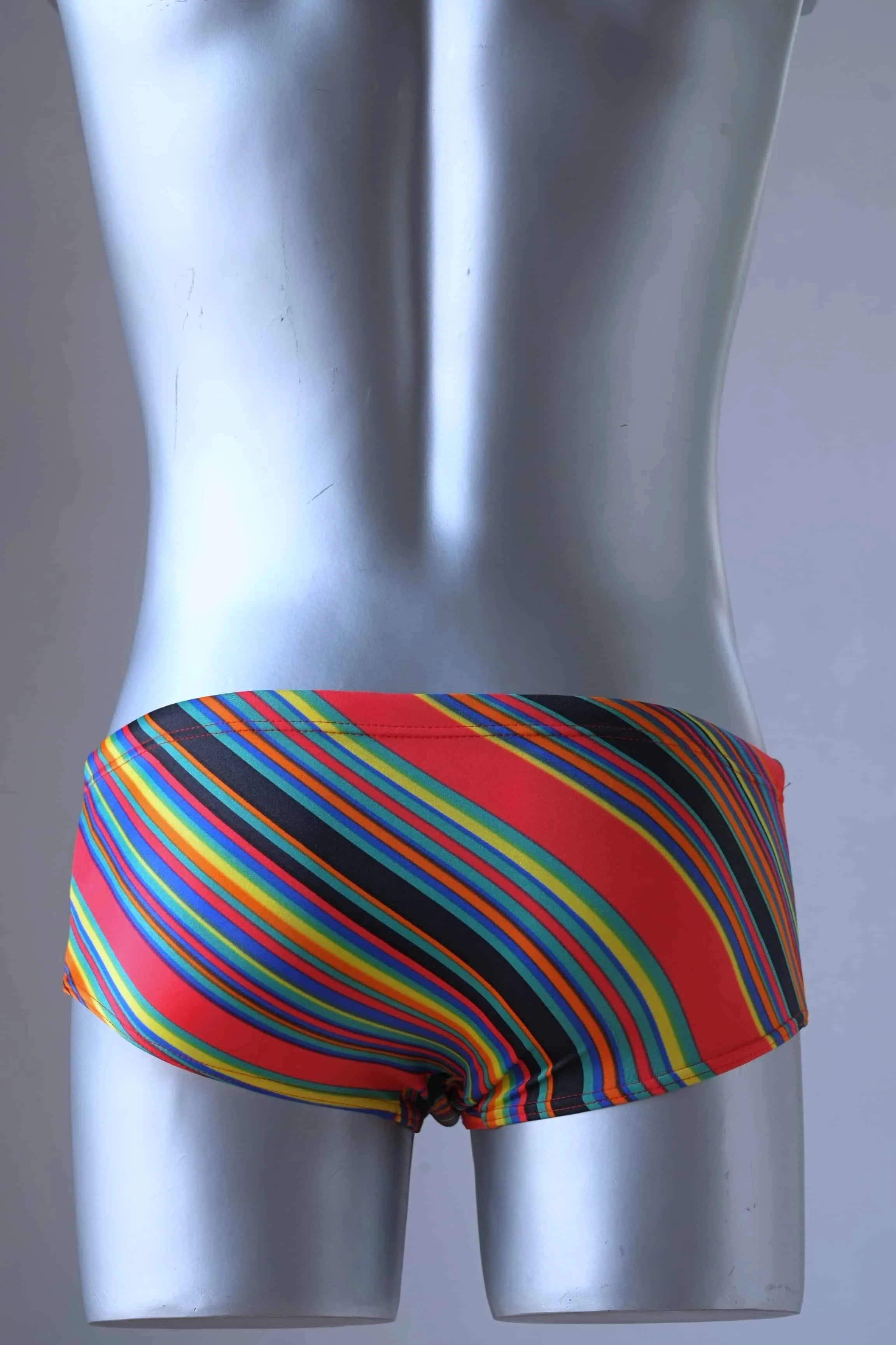 MONSIEUR ORCHIDÉE Vintage 80's Men's Swim Briefs: Retro Striped Swimwear