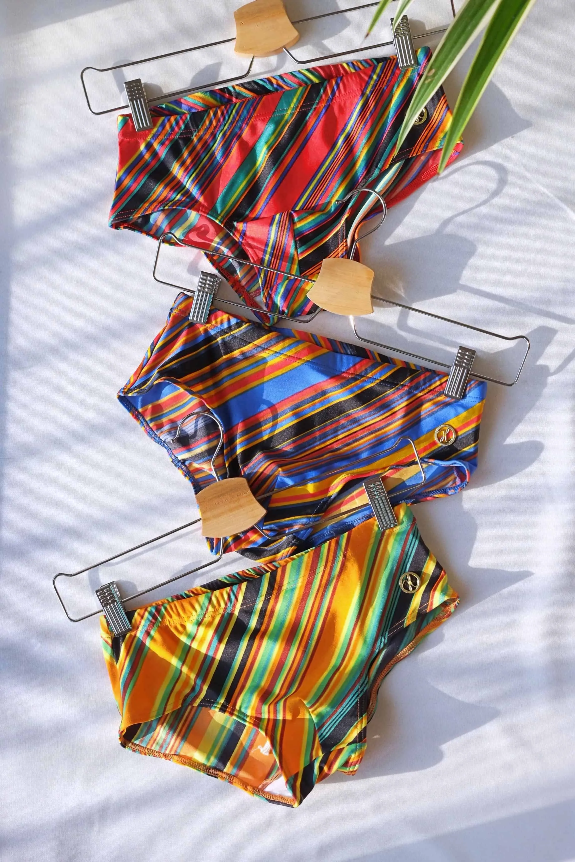 MONSIEUR ORCHIDÉE Vintage 80's Men's Swim Briefs: Retro Striped Swimwear