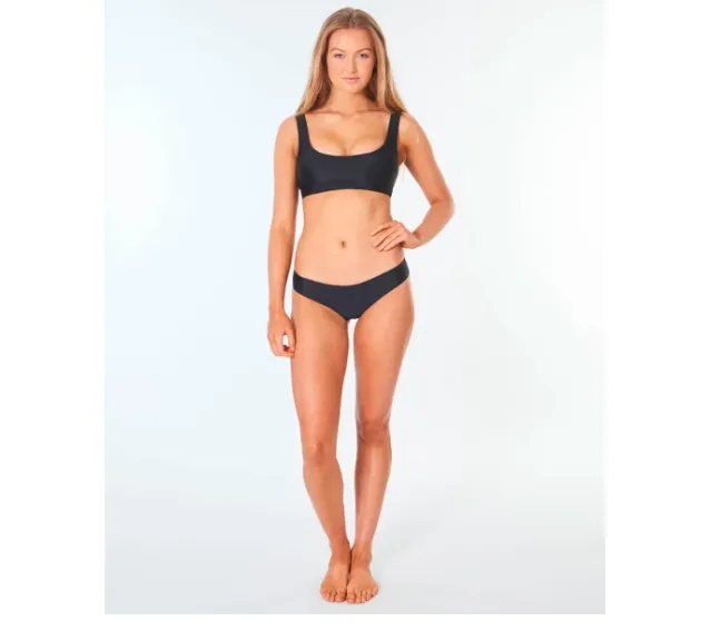Rip Curl Classic Surf Eco Cheeky Coverage Bikini Bottom (Small-Black)