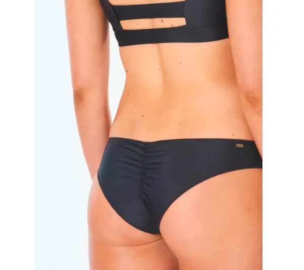 Rip Curl Classic Surf Eco Cheeky Coverage Bikini Bottom (Small-Black)